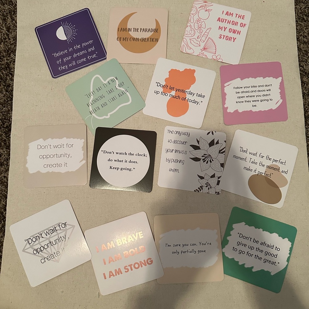 Inspirational Quote Cards Set - Multicolor
